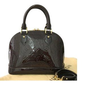 AUTHENTIC Louis Vuitton Alma BB Vernis Amarante PREOWNED (WBA891